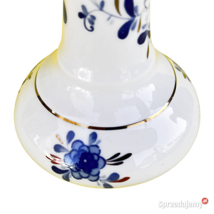 Porcelanowy świecznik kobaltowy Wallendorf 1762 Warszawa