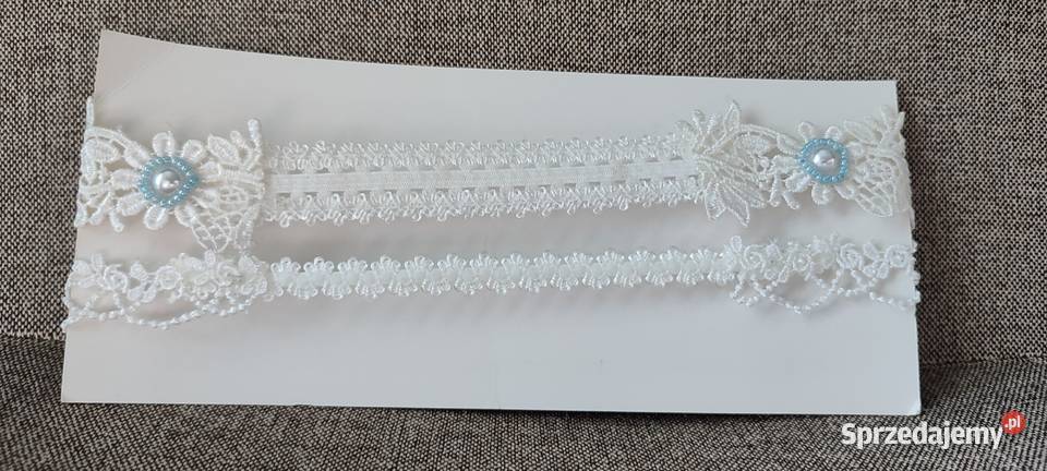 Podwiązki koronkowe z koralikami