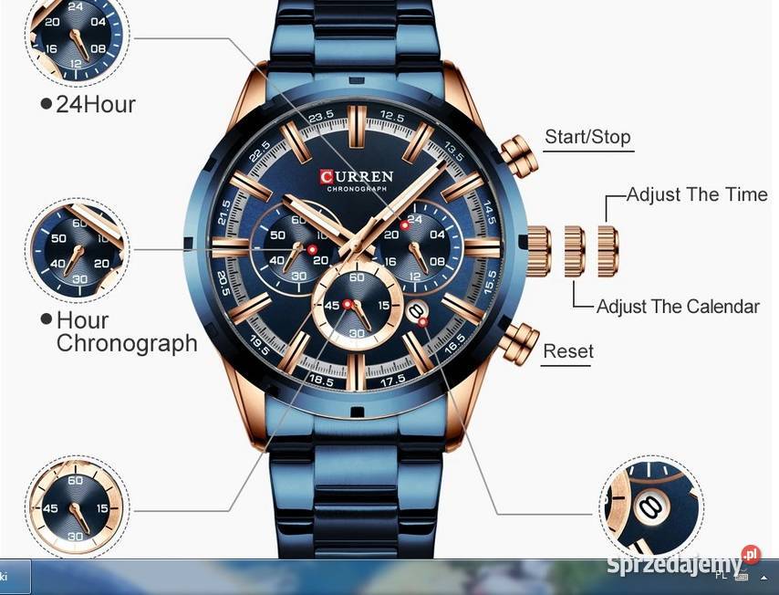 NOWY WODOODPORNY ZEGAREK MĘSKI CURREN NA PREZENT Sosnowiec
