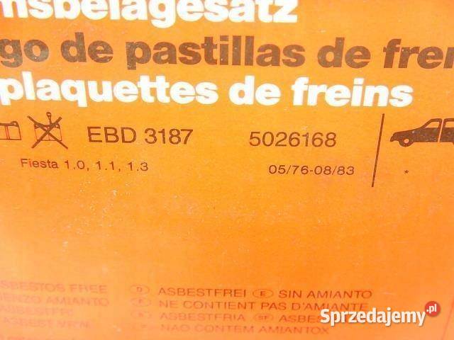 KLOCKI HAMULCOWE PRZÓD FORD FIESTA MK1 10 11 13 Klocki hamulcowe