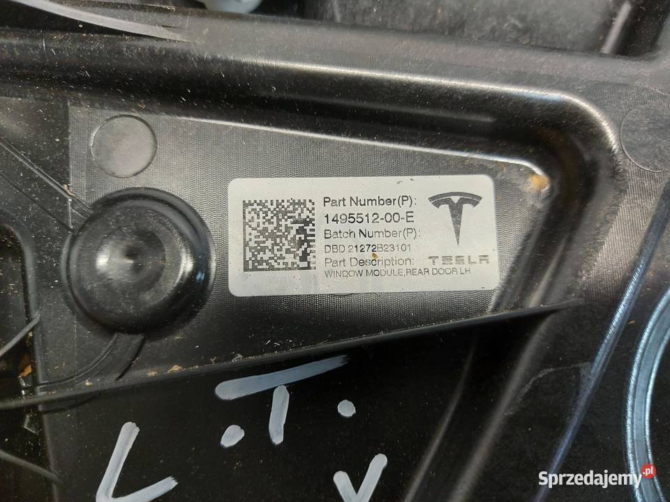 TESLA MODEL Y 2023r Mechanizm podnośnik szyby Części samochodowe