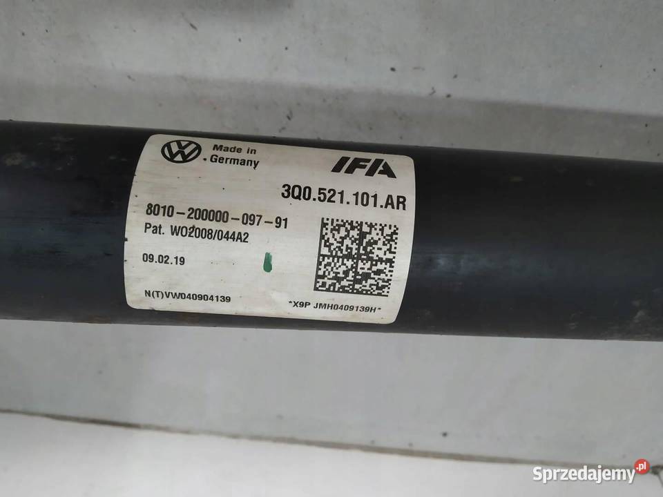 WAŁ NAPĘDOWY 3Q0521101AR Skoda Superb III 2015