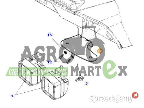 842900110040 UCHWYT LAMPY ROBOCZEJ TYŁ RH AGCO Części zamienne Wichrów sprzedam
