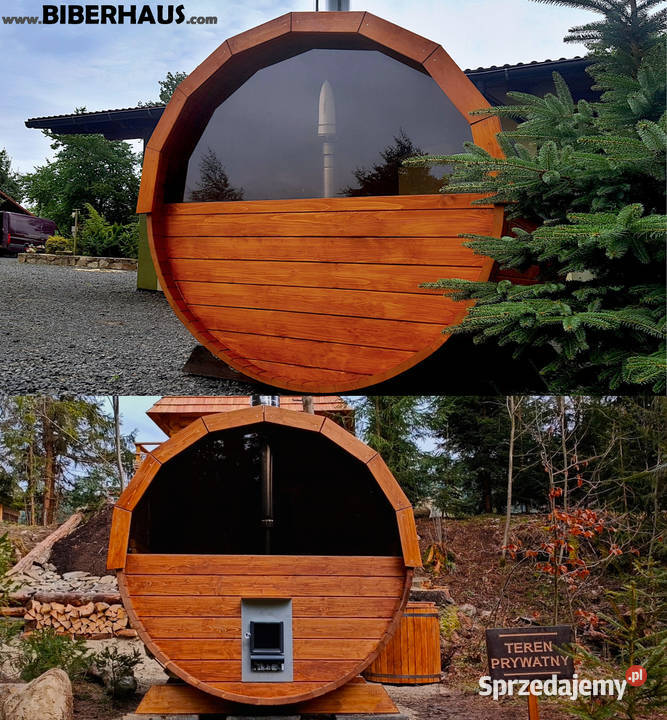 SAUNA Ogrodowa 300 OKNO 50 Beczka 500L Akcesoria Sauny Nowy Targ