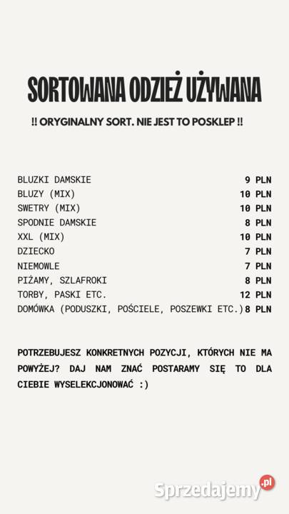 Sortowana odzież używana Pozostałe Odzież damska warmińsko-mazurskie Ełk