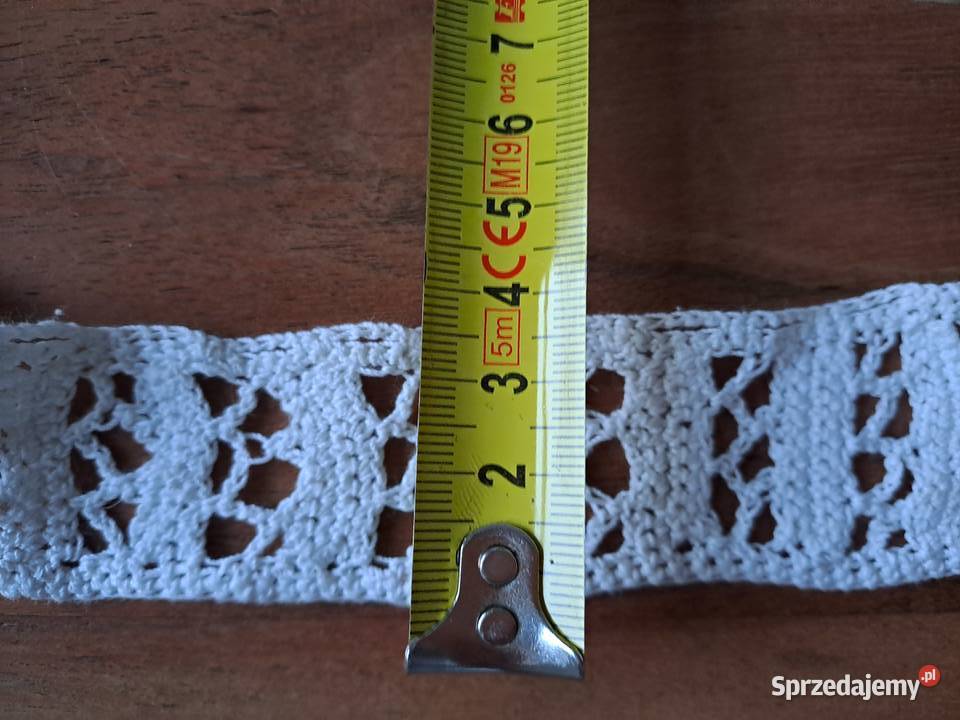 PRL Tasiemka Wstążka Haftowana koronka Warszawa