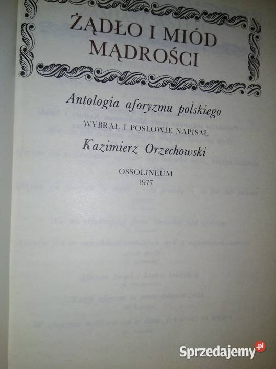 Żądło i miód mądrości antologia aforyzmu Antykwariat Warszawa sprzedam