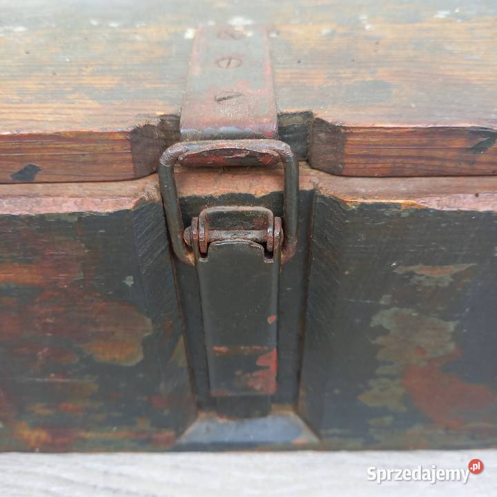 Oryginalna niemiecka drewniana skrzynka na