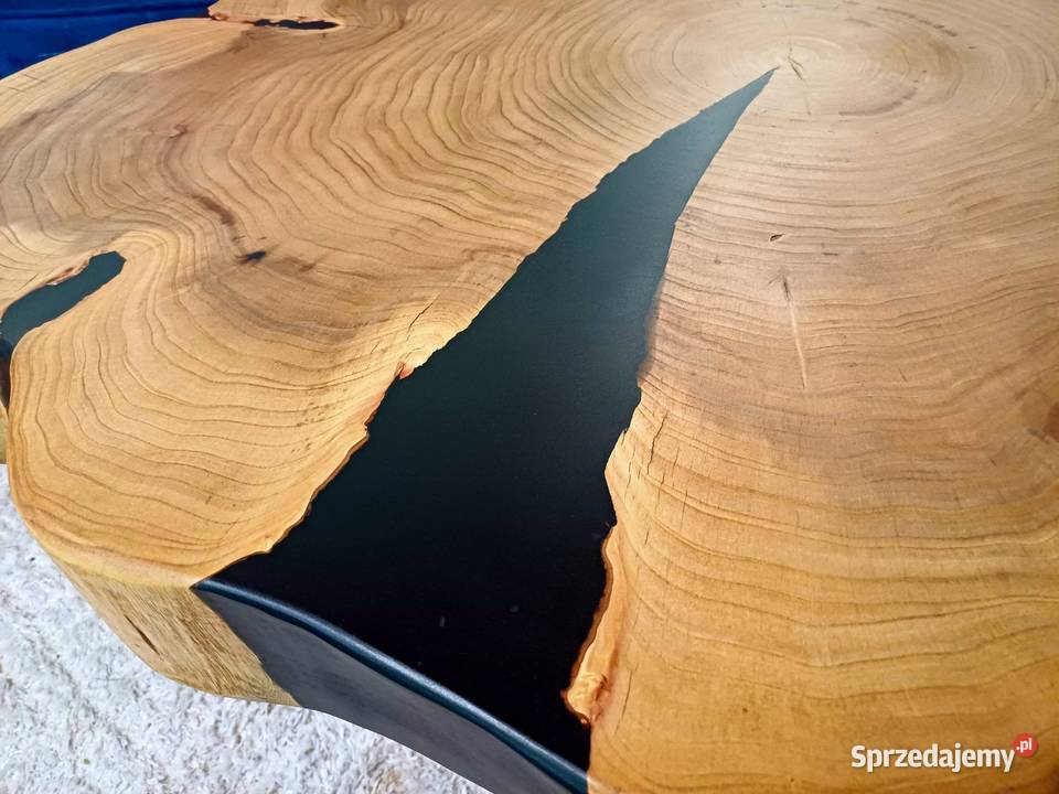 Stolik kawowy 98x84 PIĘKNY LIVE EDGE plaster