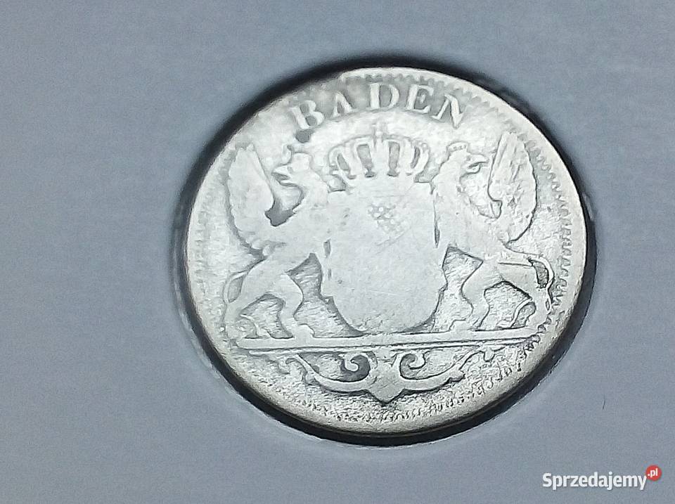 NIEMCY BADENIA3 KREUZERY1853 rSREBRO Numizmatyka mazowieckie Legionowo