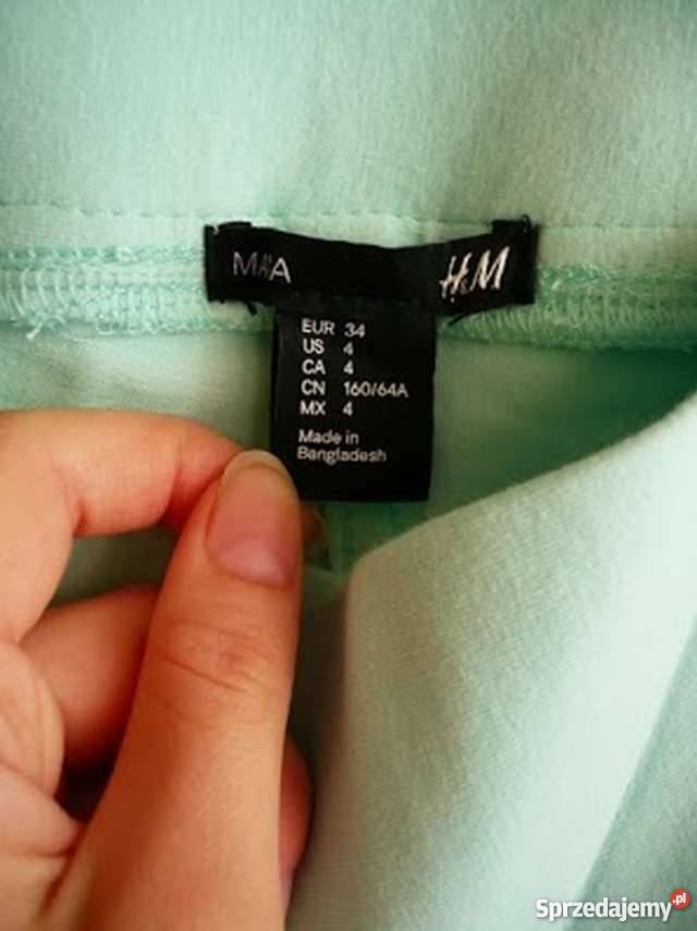 Miętowe rurki z gumą w pasie HM ciążowe Mama xs Toruń