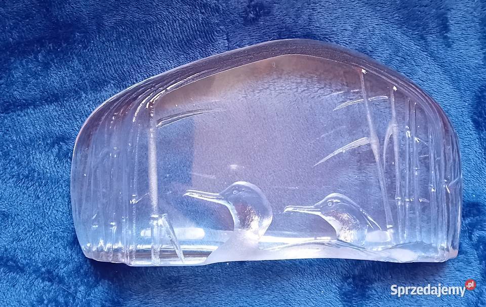 Kryształowy przycisk do papieru Para perkozów