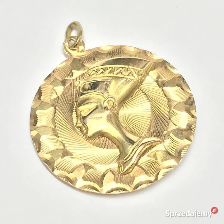 Złoty DUŻY WISIOREK 18K cudna Nefretete Warszawa