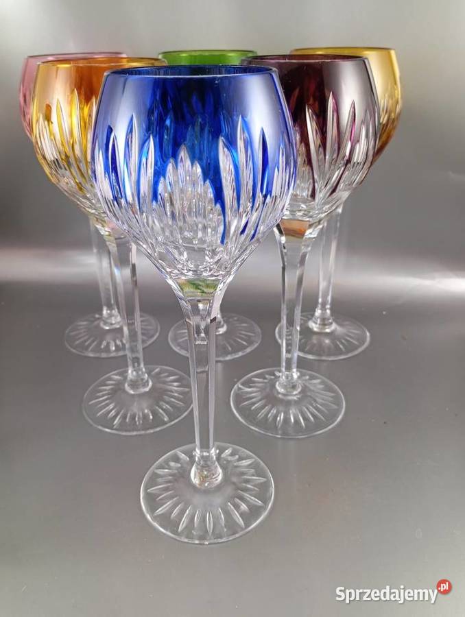 Kieliszki do wina kolorowy krysztal 6 sztuk Zielona Góra sprzedam
