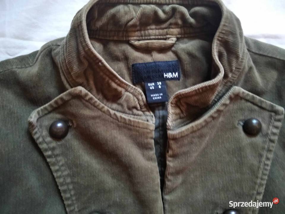sztruksowa marynarka oliwkowa militarna HM r M Rozmiar 38(M) Gdańsk