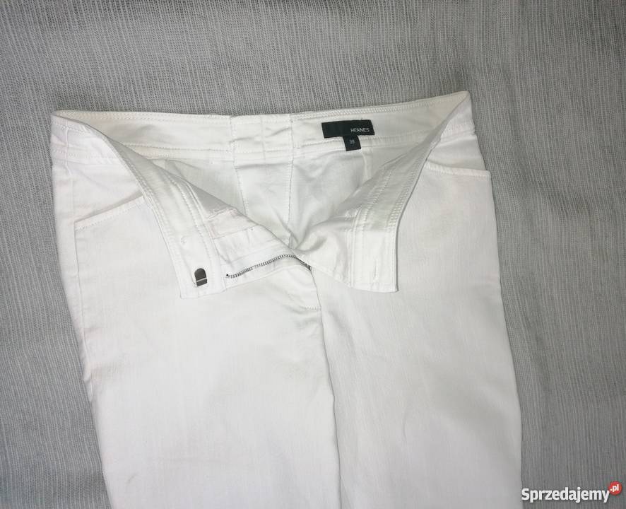 BIAŁE JEANSOWE SPODNIE HENNES R38 Łódź