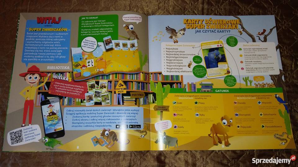 Nowe komplet Super Zwierzaki karty album Edukacyjne Edukacyjne warmińsko-mazurskie Giżycko