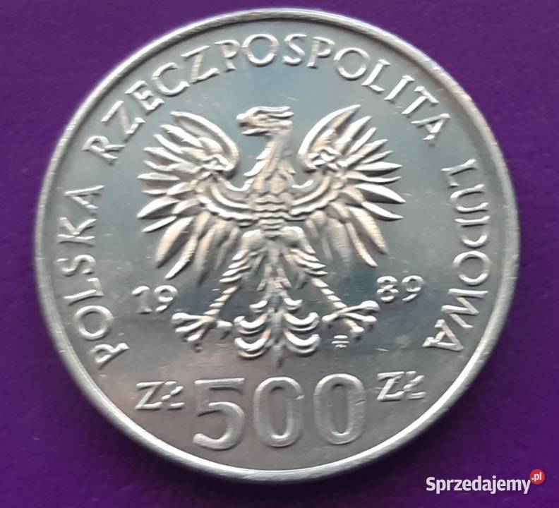 Moneta PRL 500 ZŁOTYCH 1989 50 Rocznica Wojny Pruszków