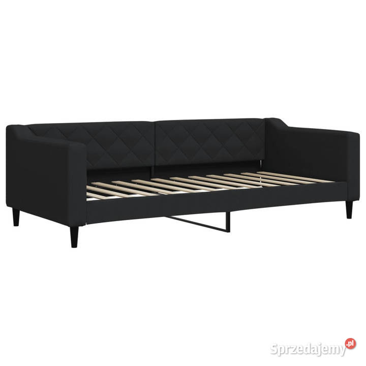 Sofa rozsuwana z szufladami czarna tkanina mazowieckie Warszawa