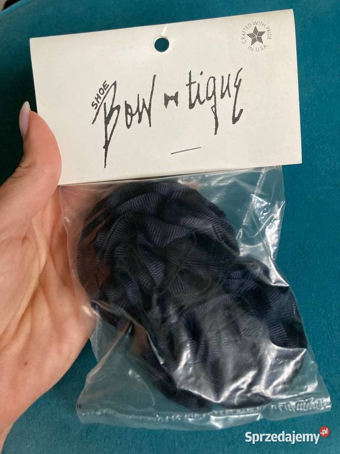 Nowe czarne klipsy do butów kwiaty Shoe Bow USA Nisko