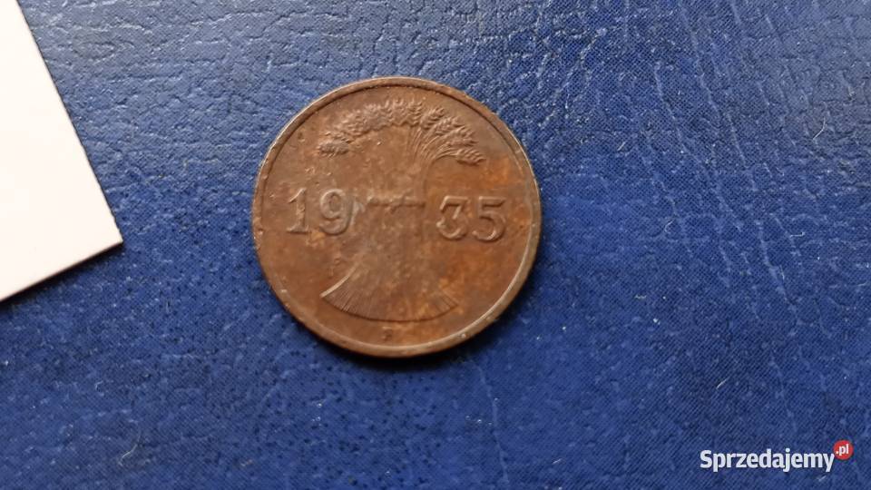 Stare monety 1 pffenig 1935 F Niemcy