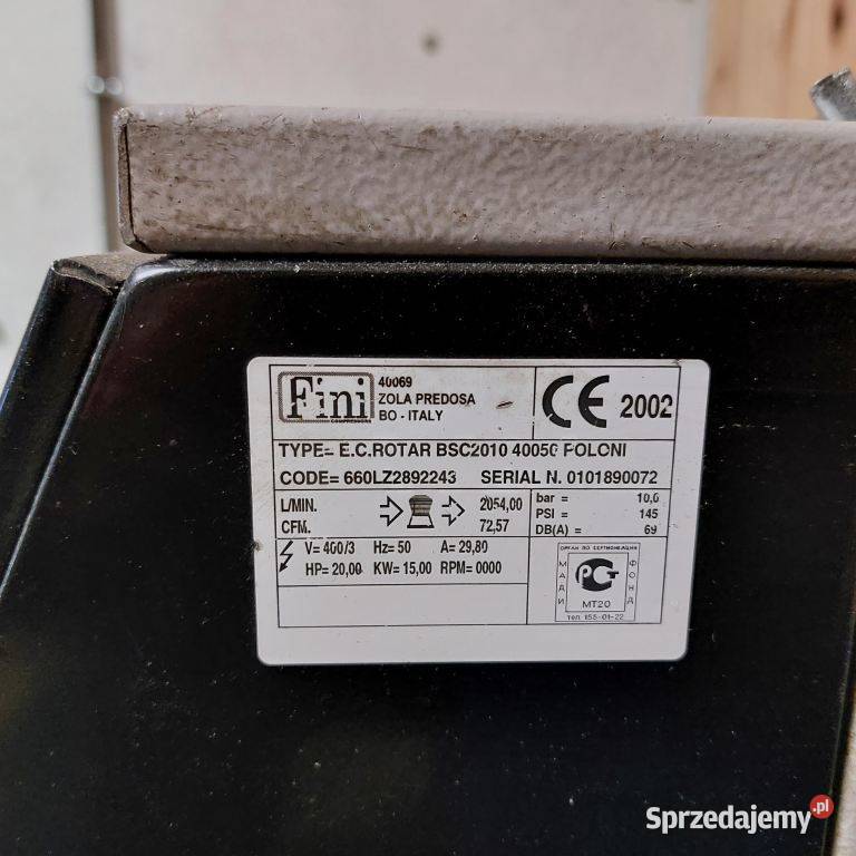 Sprężarka BSC20 FINI Osuszacz prod 2002 Brody Małe