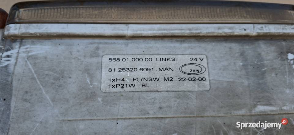 MAN TGA TGL TGS HALOGEN LEWY LAMPA KIERUNKOWSKAZ ciężarowe Bieleń