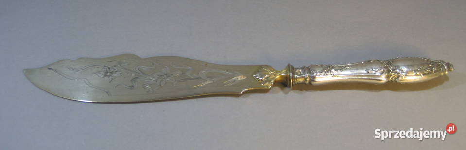 Duzy Srebrny noz stolowy Minerwa mazowieckie Warszawa