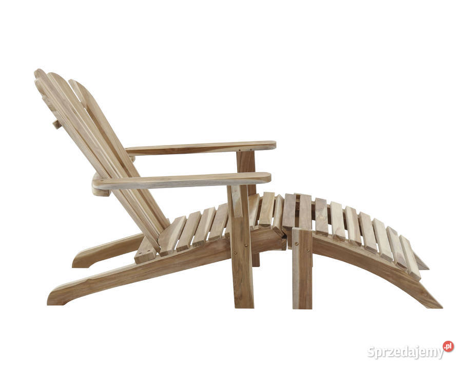 Fotel Adirondeck z podnóżkiem drewno teak tek Łódź