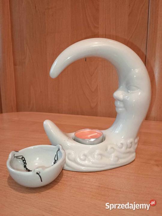 Unikatowy świecznik w kształcie księżyca Vintage