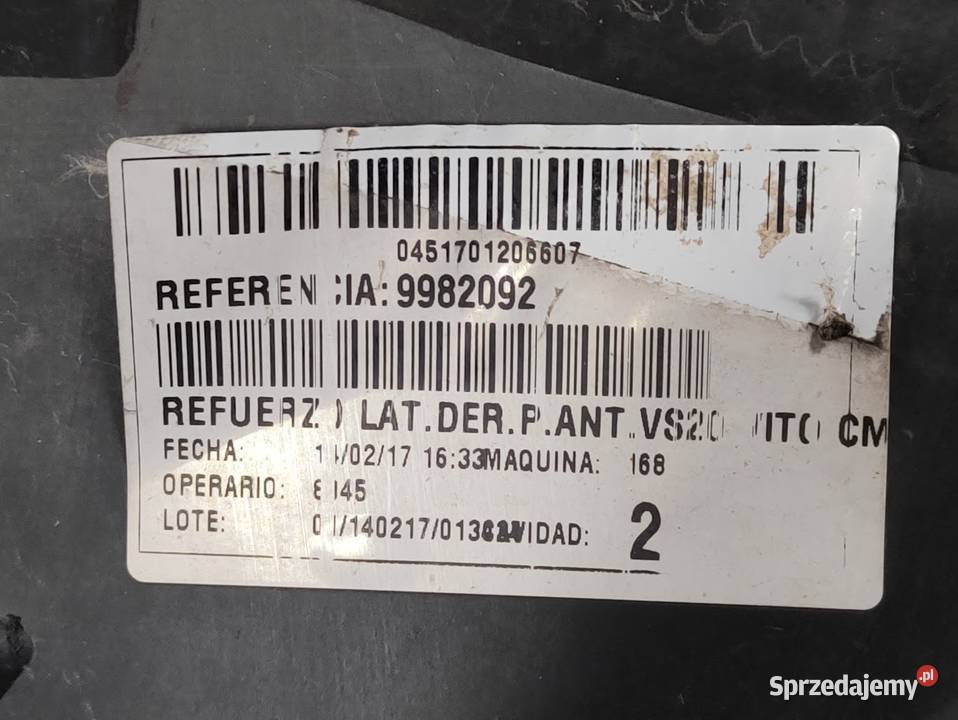 Ślizg Mocowanie Zderzaka Prawy Przód Mercedes osobowe Pleszew