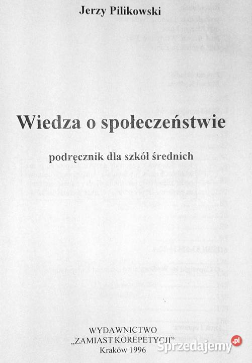 Wiedza o społeczeństwie Jerzy Pilikowski Chełm