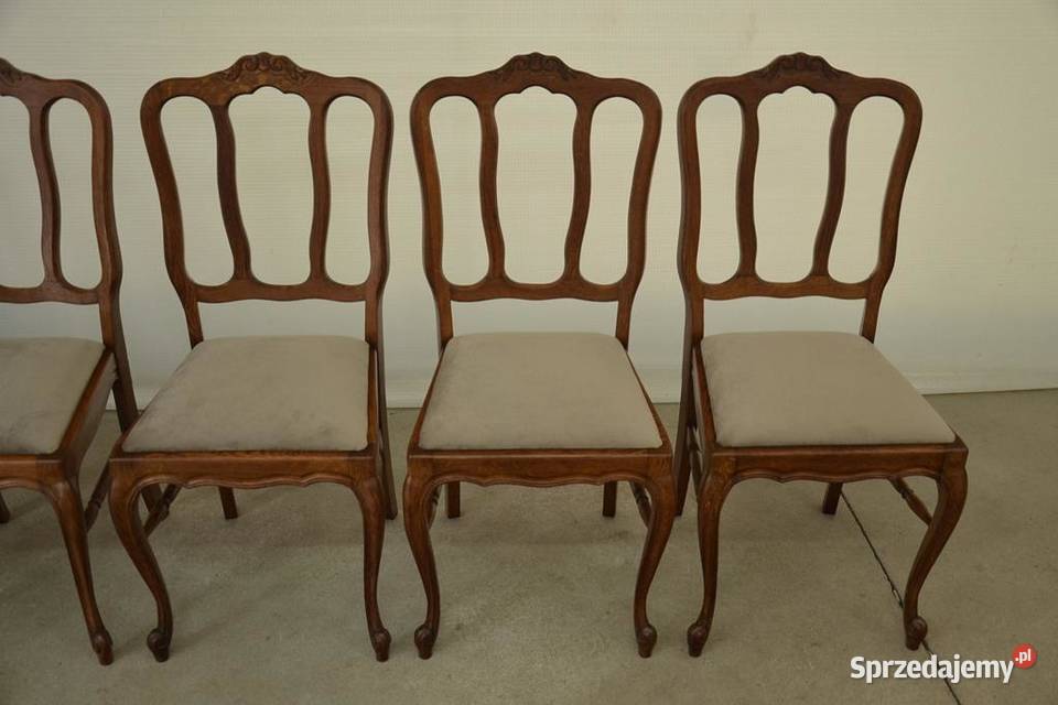krzesła ludwikowskie komplet 6 krzeseł Poddębice sprzedam