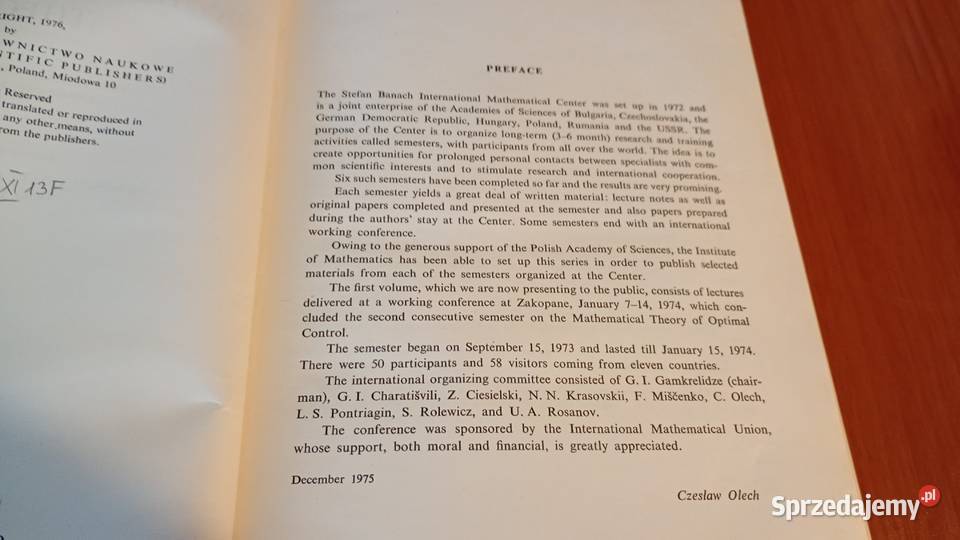 Banach Center Publications 1 Mathematical Podręczniki pomorskie Gdańsk