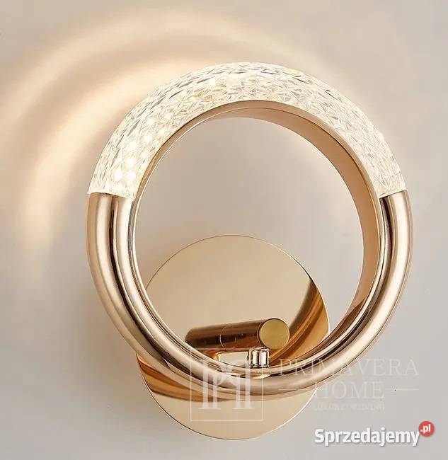 Kinkiet złoty okrągły glamour nowoczesny lampa Warszawa