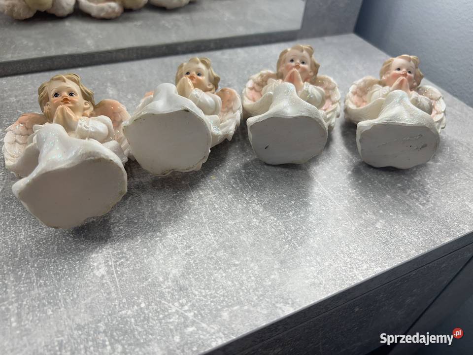 Anioł aniołek figurka 3 sztuki beżowy Wyposażenie wnętrz Jasło