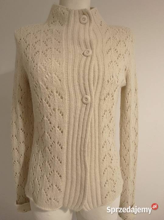 Sweter Kardigan Wełniany z Angorą Rozpinany Łomża sprzedam