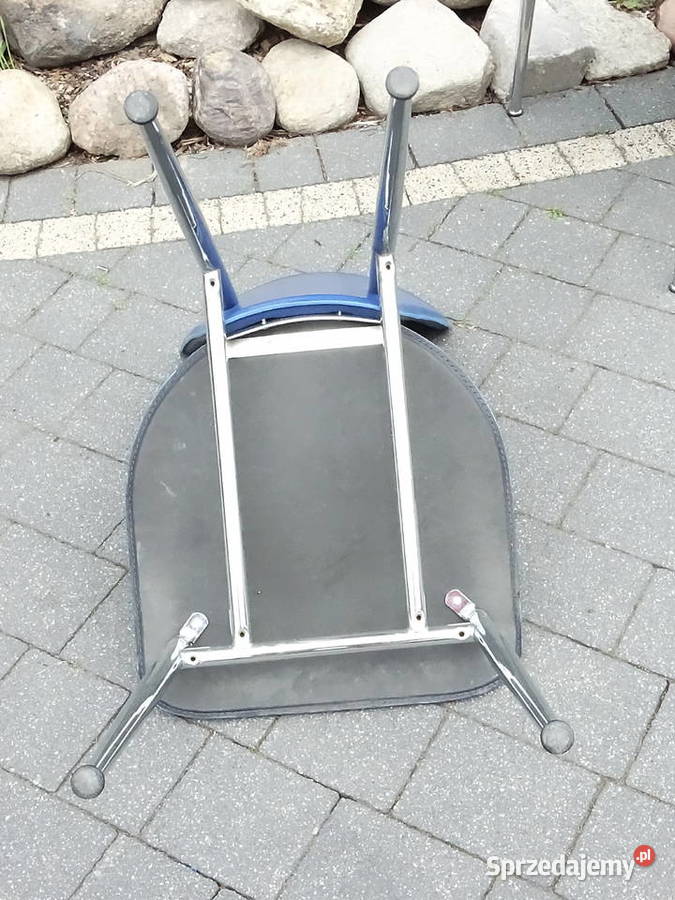 Komplet 4 krzeseł vintage PRL retro Niebieski Biłgoraj