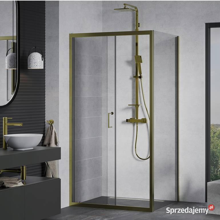 KABINA PRYSZNICOWA ZŁOTA rozsuwana rozmiary Choroszcz