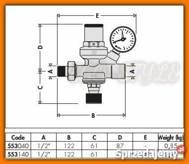 Zawór automat napełniania instalacji 553140 Dąbrowa Tarnowska
