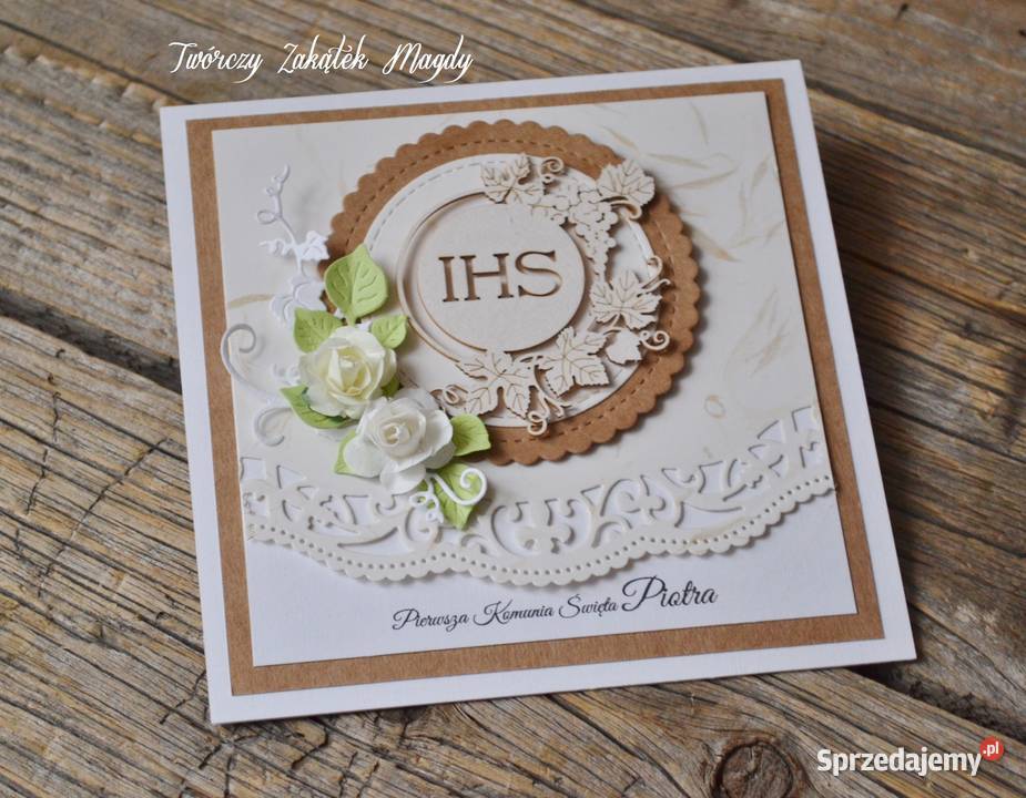 Kartka na Komunię ręcznie robiona różne wzory pomorskie Słupsk sprzedam