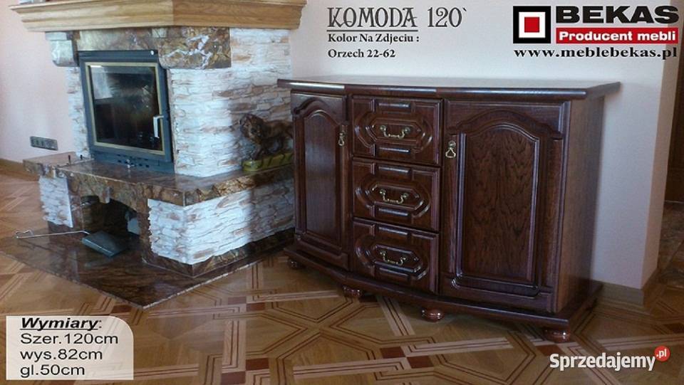Klasyczna Stylizowana KOMODA 120 1S3FloT Dąb