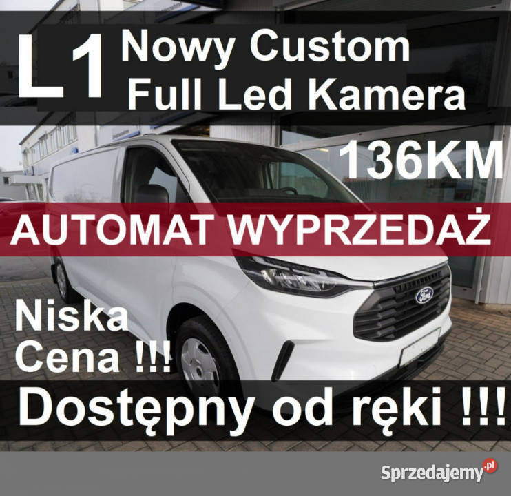 Ford Transit Custom Wyprzedaż 2024 L2 Automat automatyczna Ford Szczecinek sprzedam