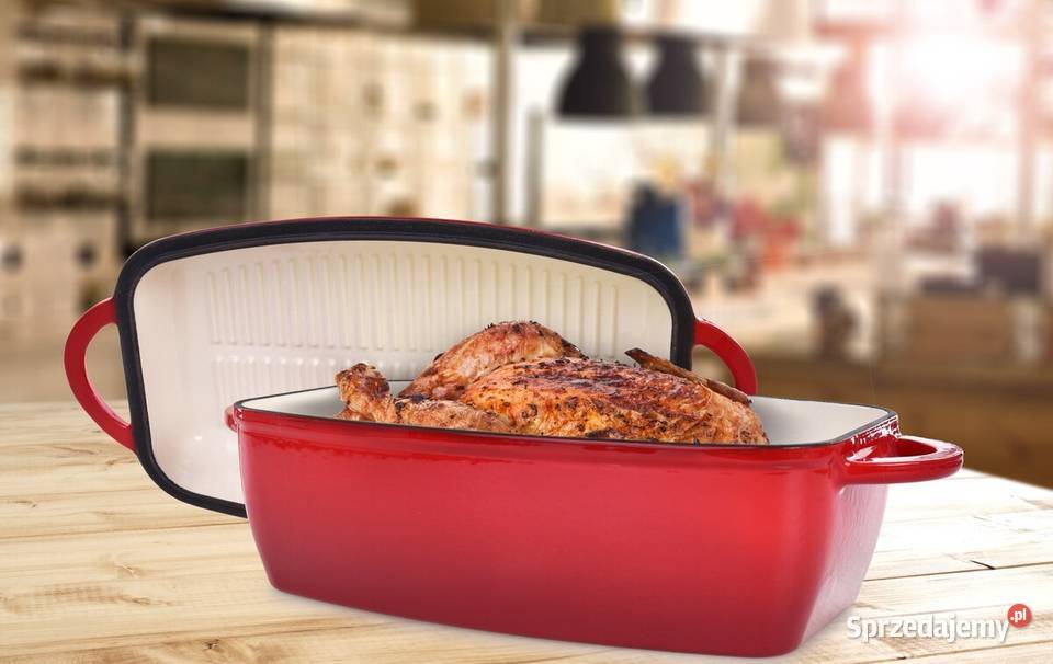 Duża masywna brytfanna z pokrywką grillową Warszawa