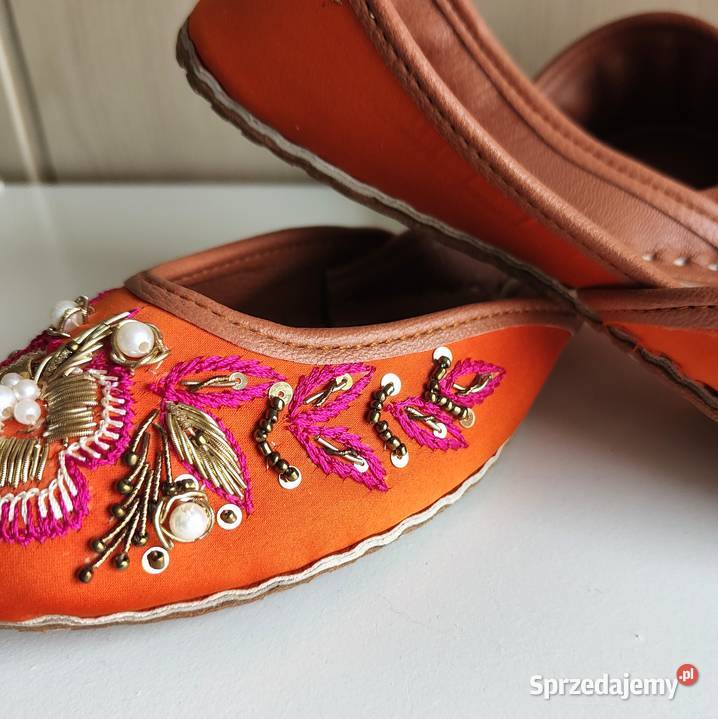 Nowe buty balerinki 39 38 pomarańczowe zdobione inna zachodniopomorskie