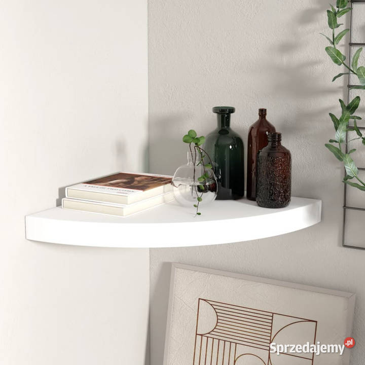 Narożna półka ścienna biała 35x35x38 MDF Półki Warszawa