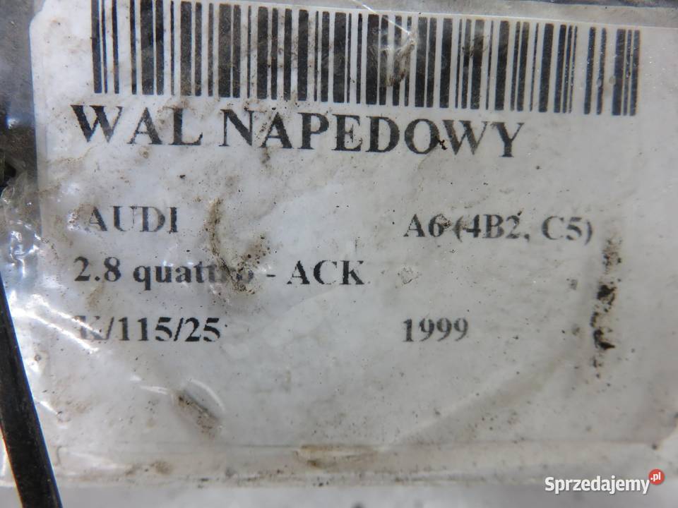 WAŁ NAPĘDOWY AUDI A6 4B2 C5 28 quattro ACK