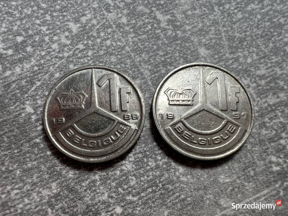 Moneta 1 Frank Belgique Belgia 1991 1989 Jasło