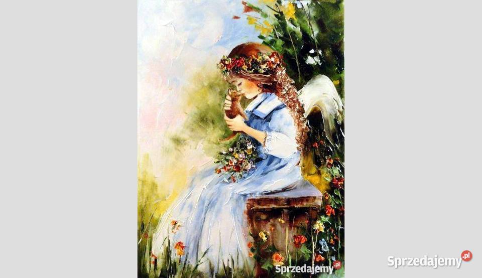 Aniołek obraz olejny 30x40 Warszawa