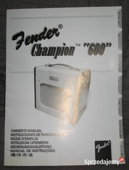 Fender Champion 600 Owners Manual instrukcja Fender Kępice